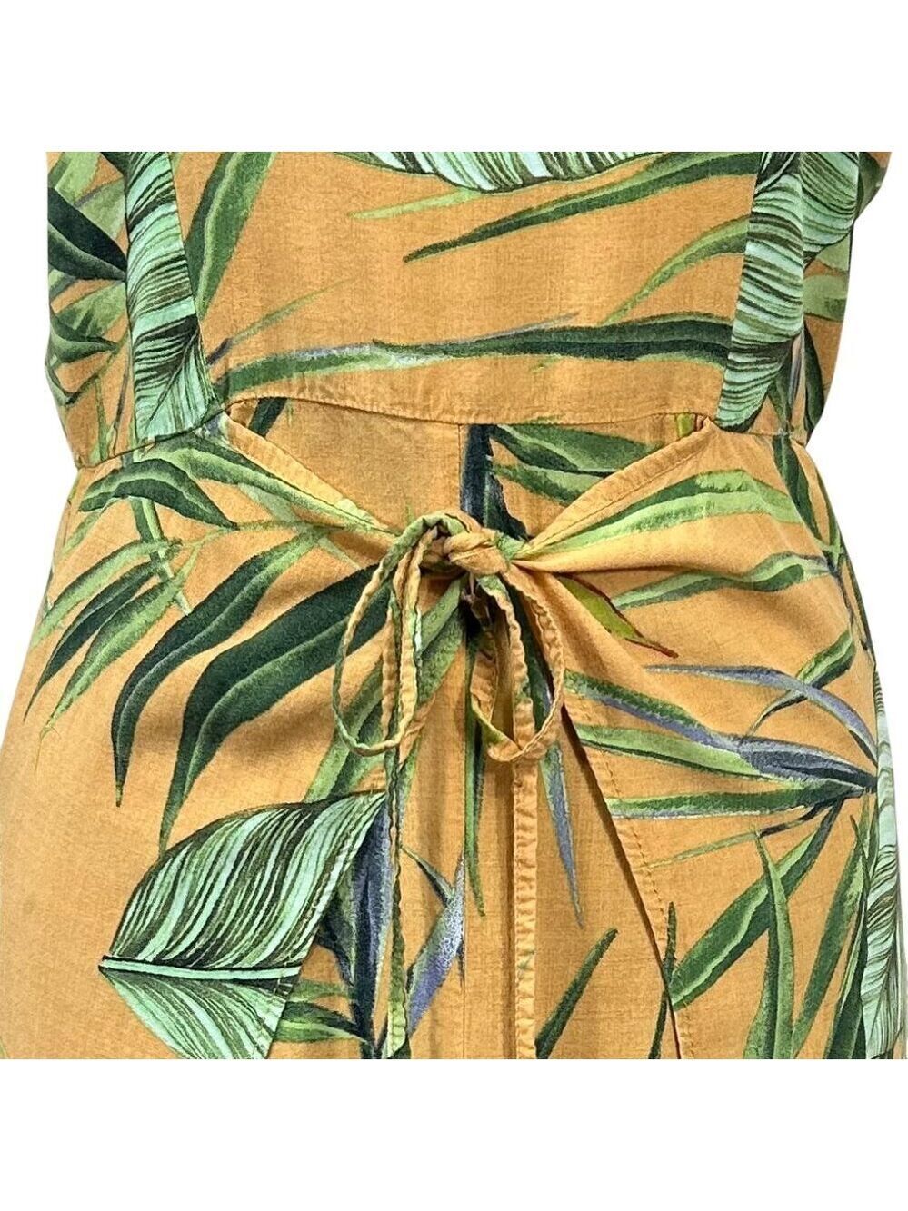 Kauf Mustard Yellow Tropical Sexy Viscose Sundress Size M - Picture 5 of 14